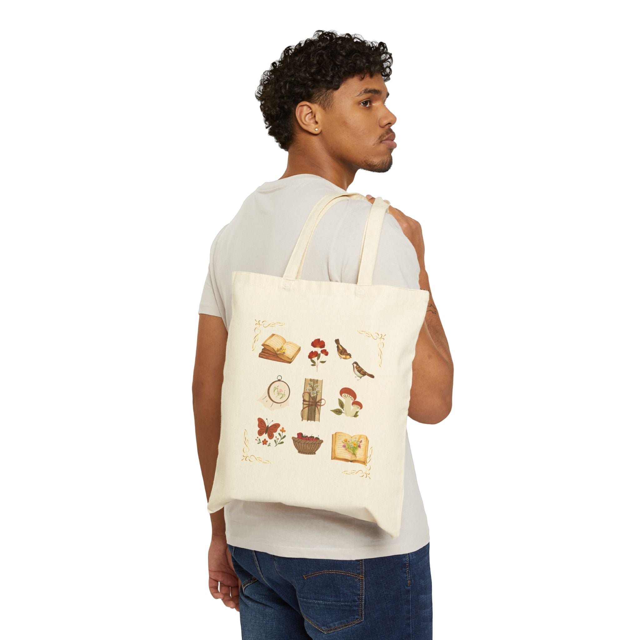 Vintage-inspired Cotton Canvas Tote Bag